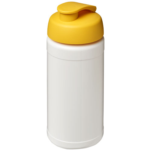 Bidon de sport Baseline personnalisable 500 ml Blanc / Jaune